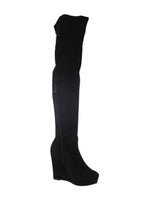 WOMAN'S SHOES BLACK SUEDE BOOTS CAMBER-36