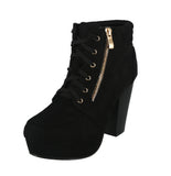 WOMAN'S SHOES BLACK SUEDE BOOTIES CAMILLE-88