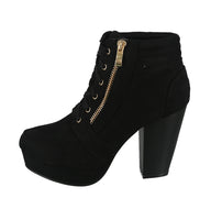 WOMAN'S SHOES BLACK SUEDE BOOTIES CAMILLE-88