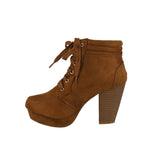 WOMAN'S SHOES TAN SUEDE BOOTIES CAMILLE-88