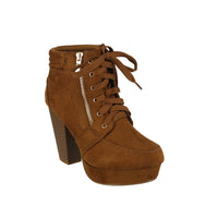 WOMAN'S SHOES TAN SUEDE BOOTIES CAMILLE-88