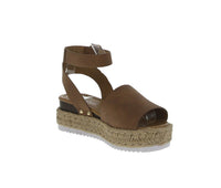 WOMAN'S SHOES TAN NUB WEDGE SANDAL CANDIDE-1