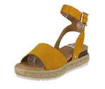 KID'S SHOES MUSTARD SUEDE WEDGE SANDAL CANDIDE-1K