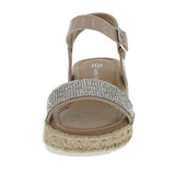 KID'S SHOES NUDE GLITTER/PU WEDGE SANDAL CANDIDE-3K