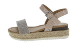 KID'S SHOES NUDE GLITTER/PU WEDGE SANDAL CANDIDE-3K