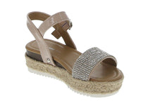 KID'S SHOES NUDE GLITTER/PU WEDGE SANDAL CANDIDE-3K