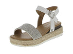 KID'S SHOES WHITE GLITTER/PU WEDGE SANDAL CANDIDE-3K