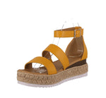 WOMAN'S SHOES MANGO PU LEATHER WEDGE SANDAL CANDIDE-53