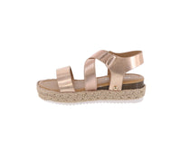 KID'S SHOES ROSE GOLD PU LEATHER WEDGE SANDAL CANDIDE-77K