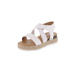 KID'S SHOES WHITE PU LEATHER WEDGE SANDAL CANDIDE-77K