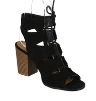 WOMAN'S SHOES BLACK SUEDE HEELS CARIS-07