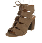 WOMAN'S SHOES TAUPE SUEDE HEELS CARIS-07