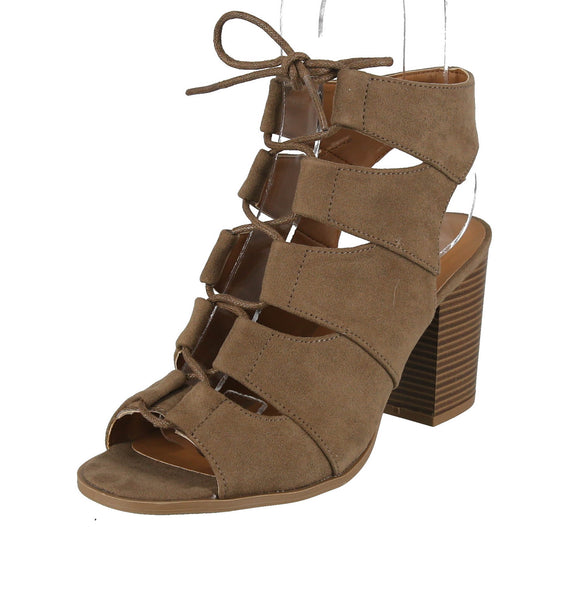 WOMAN'S SHOES TAUPE SUEDE HEELS CARIS-07