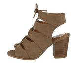 WOMAN'S SHOES TAUPE SUEDE HEELS CARIS-07