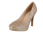 WOMAN'S SHOES ROSE GOLD GLITTER HEELS CASSIE-31