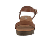 WOMAN'S SHOES TAN PU LEATHER WEDGE CATO-21