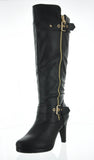 WOMAN'S SHOES BLACK PU BOOTS CECI-14