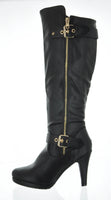 WOMAN'S SHOES BLACK PU BOOTS CECI-14