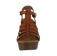 WOMAN'S SHOES TAN PU LEATHER HEELS CEDAR-1