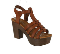 WOMAN'S SHOES TAN PU LEATHER HEELS CEDAR-1