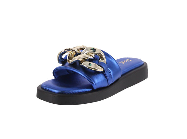 WOMAN'S SHOES NAVY COMFY/METALLIC SANDALS CHAIN