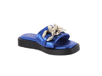 WOMAN'S SHOES NAVY COMFY/METALLIC SANDALS CHAIN