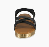 WOMAN'S SHOES BLACK PU LEATHER SANDAL CHAP-01