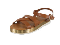 WOMAN'S SHOES TAN PU LEATHER SANDAL CHAP-01