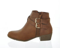 WOMAN'S SHOES TAN PU BOOTIES CHASE-1