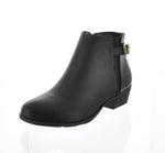 WOMAN'S SHOES BLACK PU LEATHER BOOTIES CHASE-61