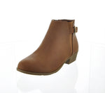 WOMAN'S SHOES TAN PU LEATHER BOOTIES CHASE-61