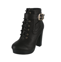 WOMAN'S SHOES BLACK PU BOOTIES CICI-38