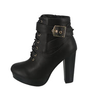 WOMAN'S SHOES BLACK PU BOOTIES CICI-38