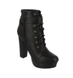 WOMAN'S SHOES BLACK PU BOOTIES CICI-38