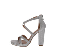 WOMAN'S SHOES SILVER MESH HEELS CLAIRE-50