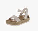 WOMAN'S SHOES WHITE PU LEATHER WEDGE SANDAL CLIP