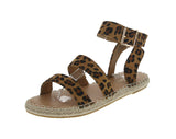 WOMAN'S SHOES LEOPARD SUEDE SANDAL CLOVER-15