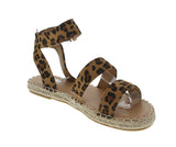 WOMAN'S SHOES LEOPARD SUEDE SANDAL CLOVER-15