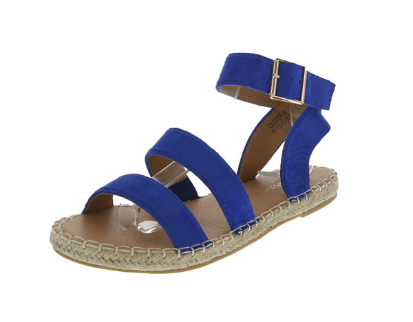 WOMAN'S SHOES ROYAL BLUE SUEDE SANDAL CLOVER-15