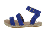 WOMAN'S SHOES ROYAL BLUE SUEDE SANDAL CLOVER-15