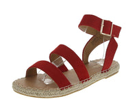 WOMAN'S SHOES RED SUEDE SANDAL CLOVER-15