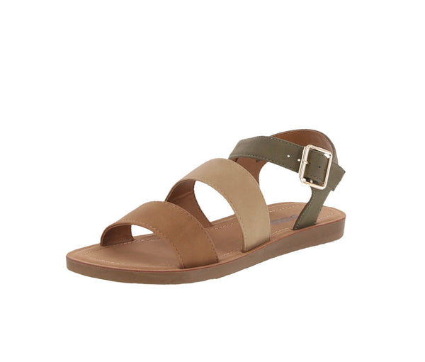 WOMAN'S SHOES KHAKI PU LEATHER SANDALS COMING