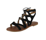 WOMAN'S SHOES BLACK SUEDE SANDALS CONVOY