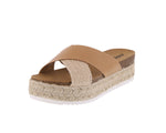WOMAN'S SHOES BLOND PU WEDGE SANDAL COOKER