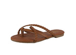 WOMAN'S SHOES TAN PU/LEATHER SANDALS CROSS-15W