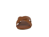 WOMAN'S SHOES TAN PU/LEATHER SANDALS CROSS-8W