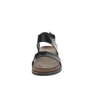 WOMAN'S SHOES BLACK PU/LEATHER SANDALS CROWD