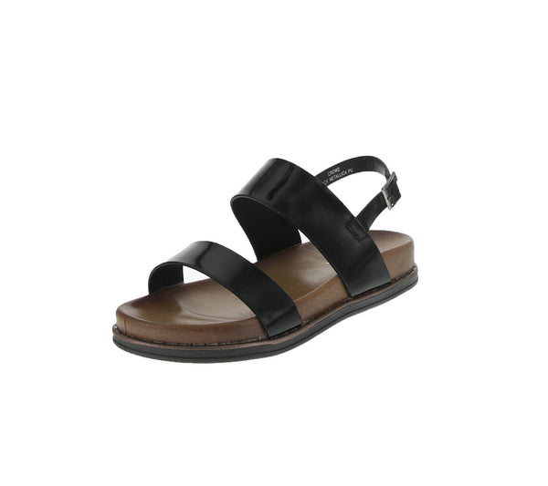 WOMAN'S SHOES BLACK PU/LEATHER SANDALS CROWD