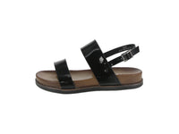 WOMAN'S SHOES BLACK PU/LEATHER SANDALS CROWD