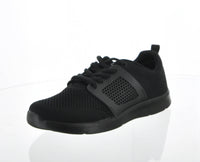 MEN'S SHOES BLACK MESH TENNIS SNEAKERS D6419M